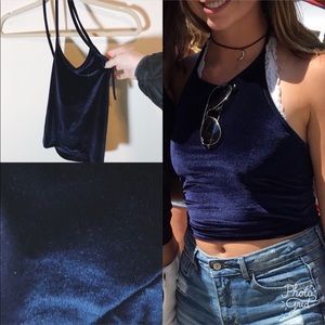Velvet halter top